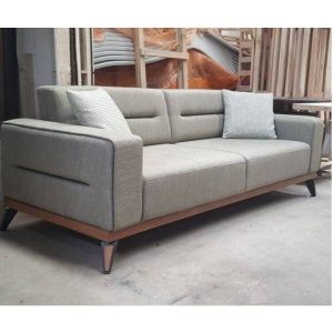 Modern Handmade 3-Seater Sofa Fabric with Wooden Trim & Tapered Legs - FFC3