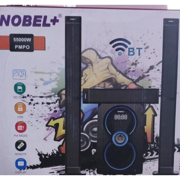 Nobel+ 55000W PMPO Bluetooth Subwoofer – Powerful Sound System with USB, SD, FM, Remote & LED