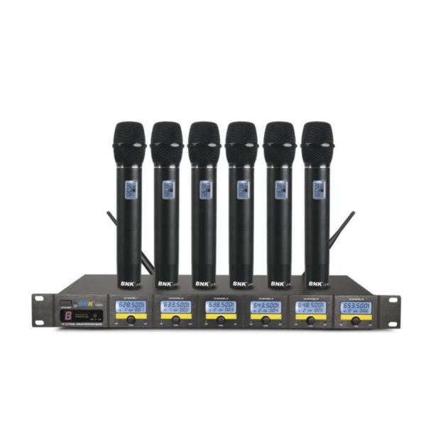 BNK X85 6-Channel UHF Wireless Microphone System with LCD Display & Rack Mount Receiver