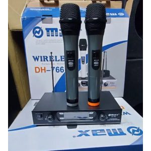 Max DH-766 Professional Dual UHF Wireless Microphone System with LCD Display & 200m Range
