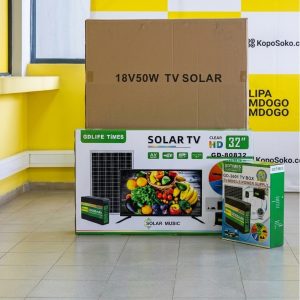 GDLIFE Times 32 Inch Solar TV Kit with Panel, Battery, TV Box & Accessories