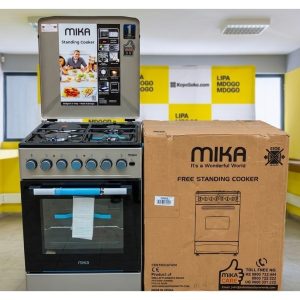 MIKA 50x60cm Standing Cooker – 3 Gas + 1 Electric with Electric Oven