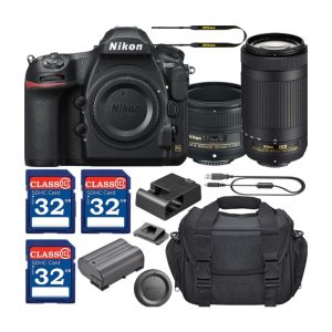 Nikon D850 DSLR Camera with AF-S NIKKOR 50mm f1.8G and 70-300mm ED Lenses Bundle