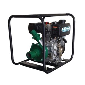 Aico Japan 4HP Diesel Water Pump - 2 Inch Port, 75 Metre Head, Green Cast Iron