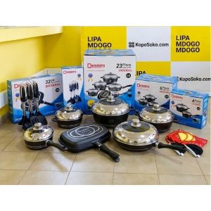Dessini Original Imperial 23-Pc Non-Stick Set – German Design | 100% Non-Stick Guarantee | Black Granite Edition
