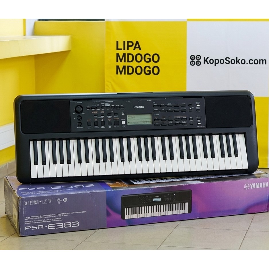 Yamaha PSR-E383 Portable Keyboard | 61 Touch-Sensitive Keys | 574 Voices | 165 Styles | Built-in Lessons